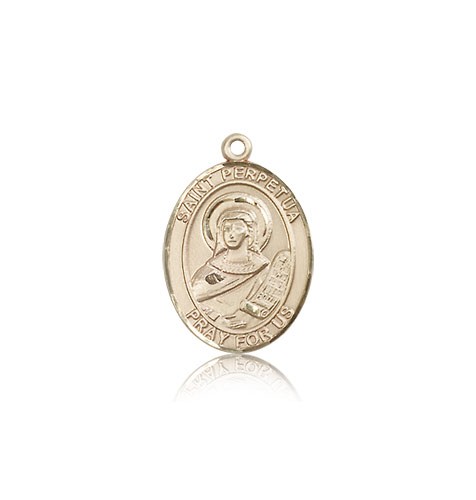 St. Perpetua Medal, 14 Karat Gold, Medium - 14 KT Yellow Gold