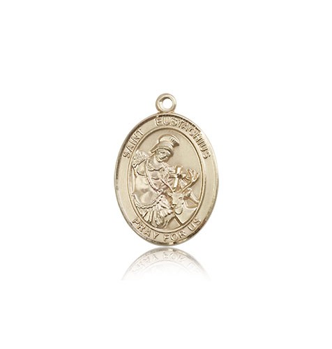 St. Eustachius Medal, 14 Karat Gold, Medium - 14 KT Yellow Gold