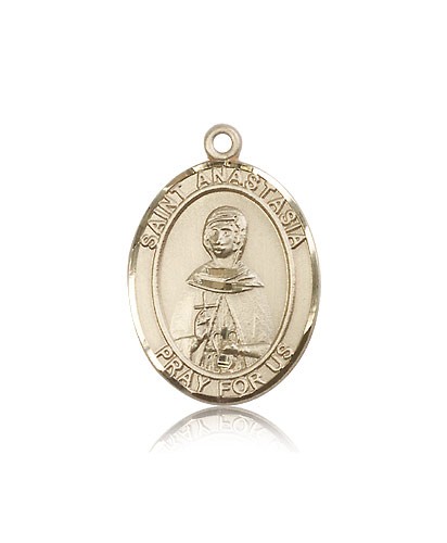 St. Anastasia Medal, 14 Karat Gold, Large - 14 KT Yellow Gold