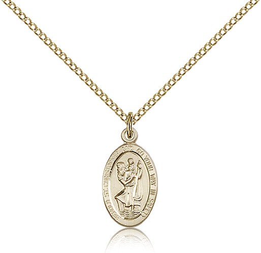 St. Christopher Medal, Gold Filled - Gold-tone