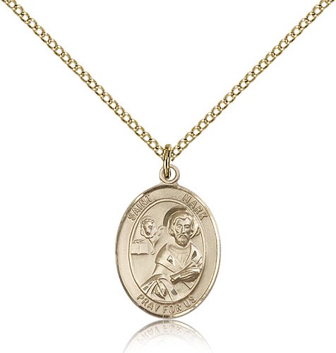 St. Mark the Evangelist Medal, Gold Filled, Medium - Gold-tone