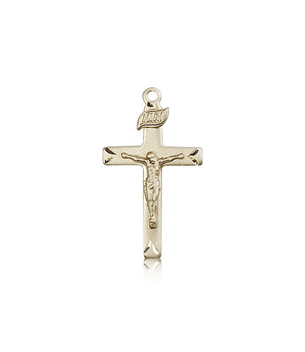 Crucifix Pendant, 14 Karat Gold - 14 KT Yellow Gold