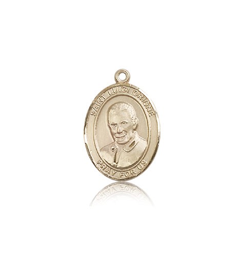 St. Luigi Orione Medal, 14 Karat Gold, Medium - 14 KT Yellow Gold
