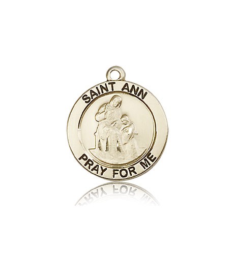 St. Ann Medal, 14 Karat Gold - 14 KT Yellow Gold