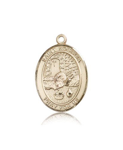 St. Rosalia Medal, 14 Karat Gold, Large - 14 KT Yellow Gold