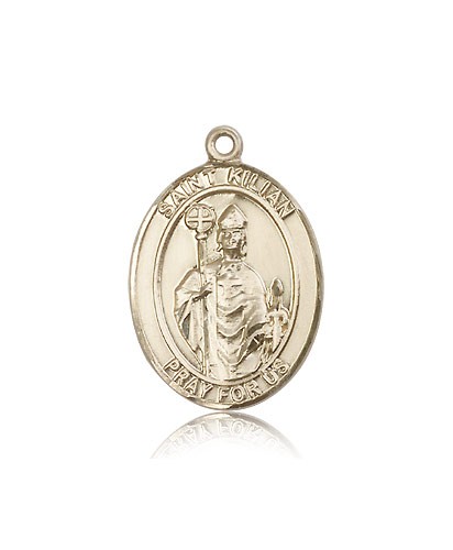 St. Kilian Medal, 14 Karat Gold, Large - 14 KT Yellow Gold