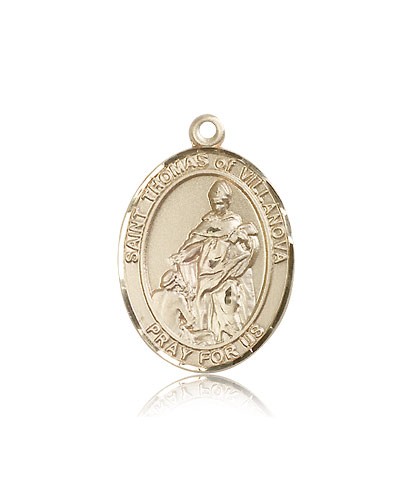 St. Thomas of Villanova Medal, 14 Karat Gold, Large - 14 KT Yellow Gold