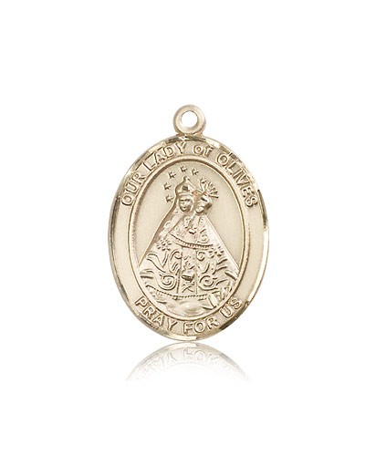 Our Lady of Olives Medal, 14 Karat Gold, Large - 14 KT Yellow Gold