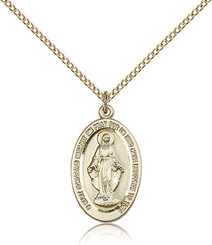 Miraculous Medal, Gold Filled - Gold-tone