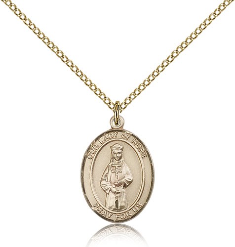Our Lady of Hope Medal, Gold Filled, Medium - Gold-tone