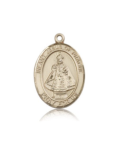 Infant of Prague Medal, 14 Karat Gold, Large - 14 KT Yellow Gold