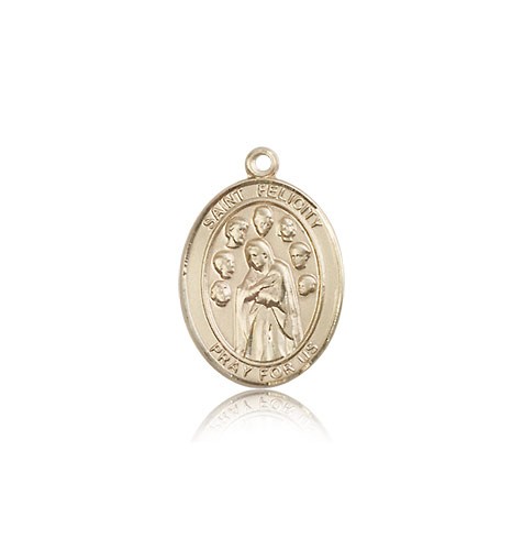 St. Felicity Medal, 14 Karat Gold, Medium - 14 KT Yellow Gold