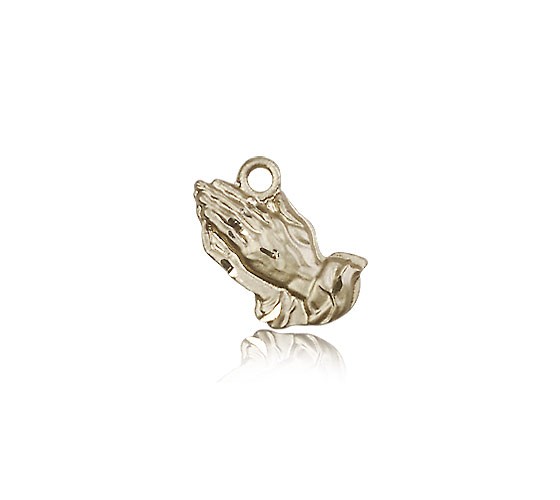 Praying Hands Medal, 14 Karat Gold - 14 KT Yellow Gold