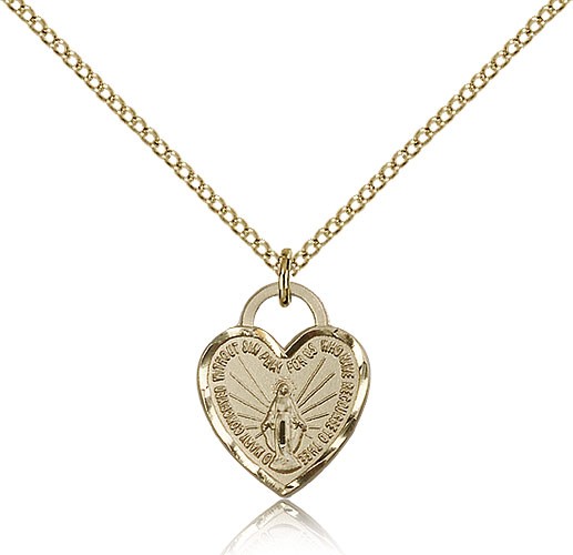Miraculous Heart Medal, Gold Filled - Gold-tone