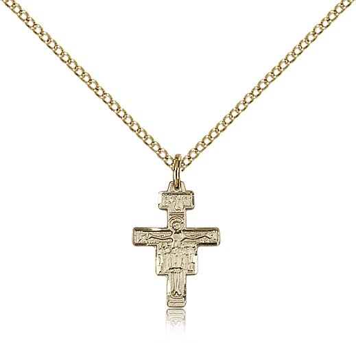 San Damiano Crucifix Pendant, Gold Filled - Gold-tone