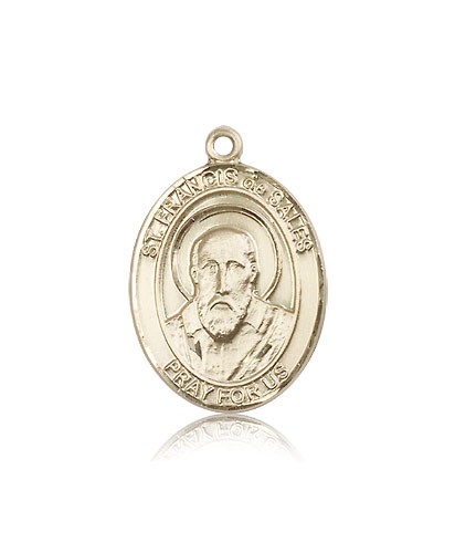St. Francis De Sales Medal, 14 Karat Gold, Large - 14 KT Yellow Gold