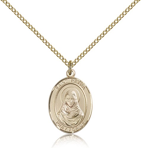 St. Rafta Medal, Gold Filled, Medium - Gold-tone