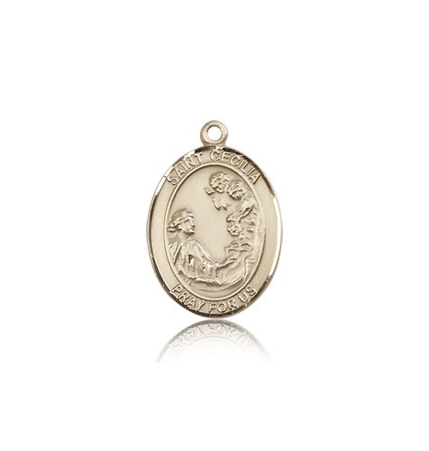 St. Cecilia Medal, 14 Karat Gold, Medium - 14 KT Yellow Gold