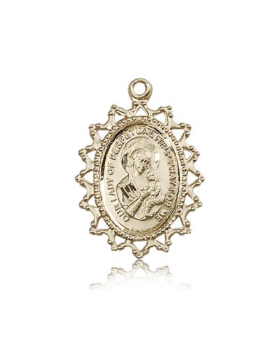 Our Lady of Perpetual Help Medal, 14 Karat Gold - 14 KT Yellow Gold