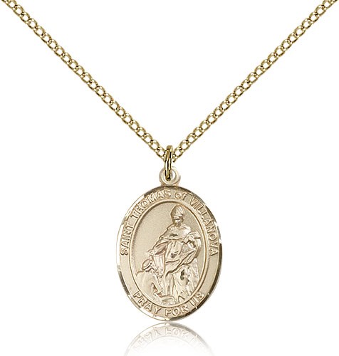 St. Thomas of Villanova Medal, Gold Filled, Medium - Gold-tone