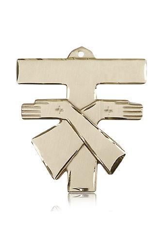 Franciscan Cross Pendant, 14 Karat Gold - 14 KT Yellow Gold