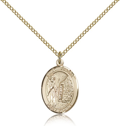 St. Fiacre Medal, Gold Filled, Medium - Gold-tone