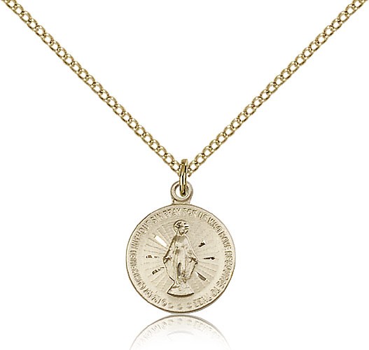 Miraculous Medal, Gold Filled - Gold-tone