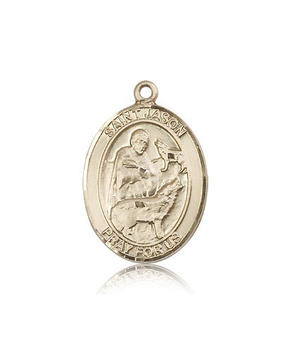 St. Jason Medal, 14 Karat Gold, Large - 14 KT Yellow Gold