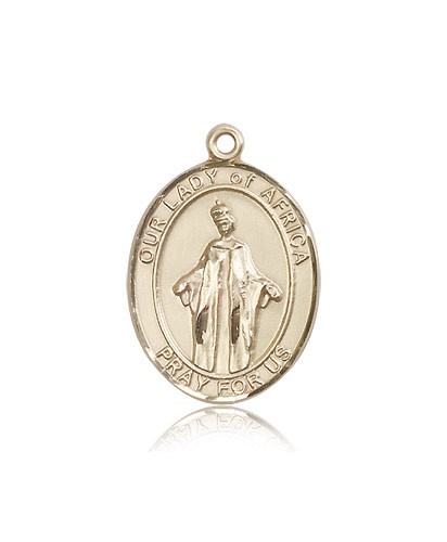 Our Lady of Africa Medal, 14 Karat Gold, Large - 14 KT Yellow Gold