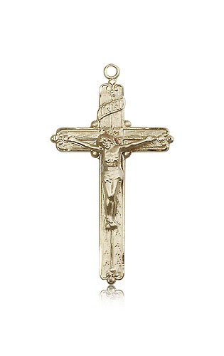 Crucifix Pendant, 14 Karat Gold - 14 KT Yellow Gold