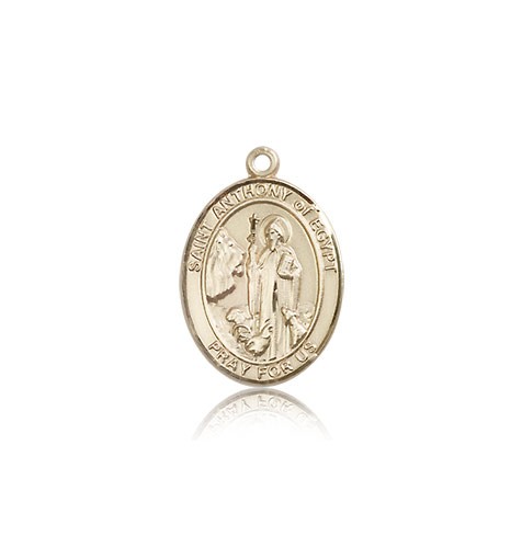 St. Anthony of Egypt Medal, 14 Karat Gold, Medium - 14 KT Yellow Gold