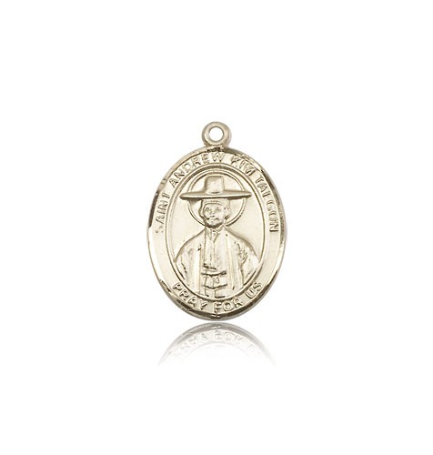 St. Andrew Kim Taegon Medal, 14 Karat Gold, Medium - 14 KT Yellow Gold