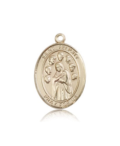 St. Felicity Medal, 14 Karat Gold, Large - 14 KT Yellow Gold