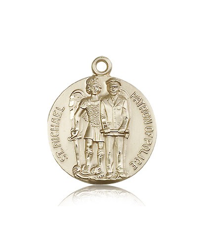 St. Michael the Archangel Medal, 14 Karat Gold - 14 KT Yellow Gold