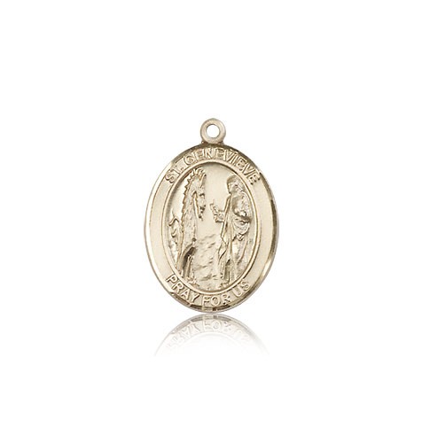 St. Genevieve Medal, 14 Karat Gold, Medium - 14 KT Yellow Gold