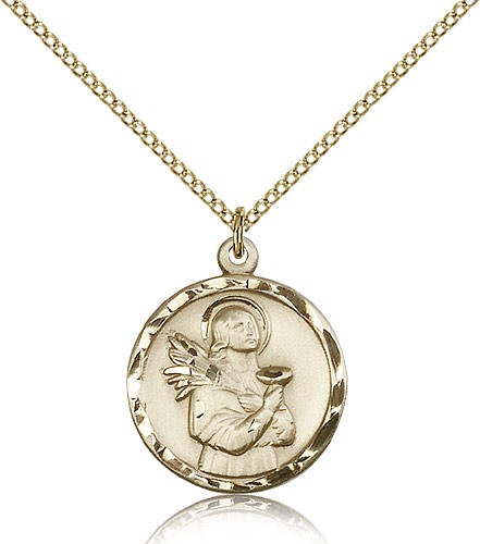 St. Lucy Medal, Gold Filled - Gold-tone