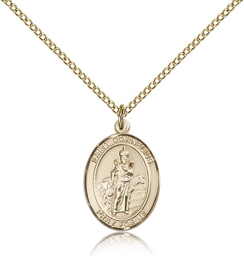 St. Cornelius Medal, Gold Filled, Medium - Gold-tone