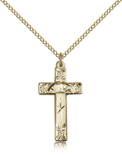 Cross Pendant, Gold Filled - Gold-tone