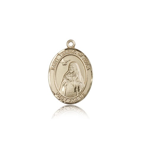 St. Teresa of Avila Medal, 14 Karat Gold, Medium - 14 KT Yellow Gold