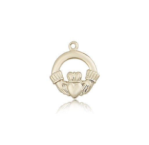 Claddagh Medal, 14 Karat Gold - 14 KT Yellow Gold