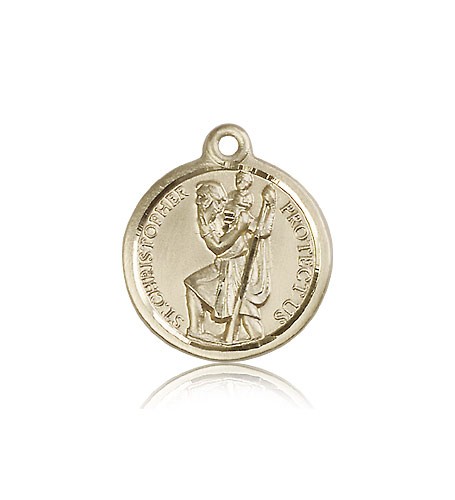 St. Christopher Medal, 14 Karat Gold - 14 KT Yellow Gold