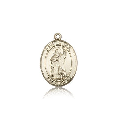 St. Drogo Medal, 14 Karat Gold, Medium - 14 KT Yellow Gold