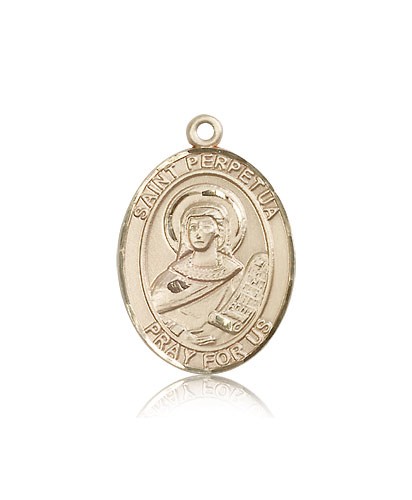 St. Perpetua Medal, 14 Karat Gold, Large - 14 KT Yellow Gold