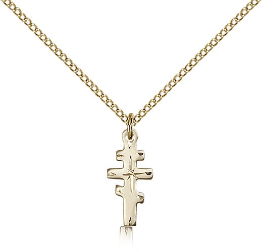 Greek Orthadox Cross Pendant, Gold Filled - Gold-tone