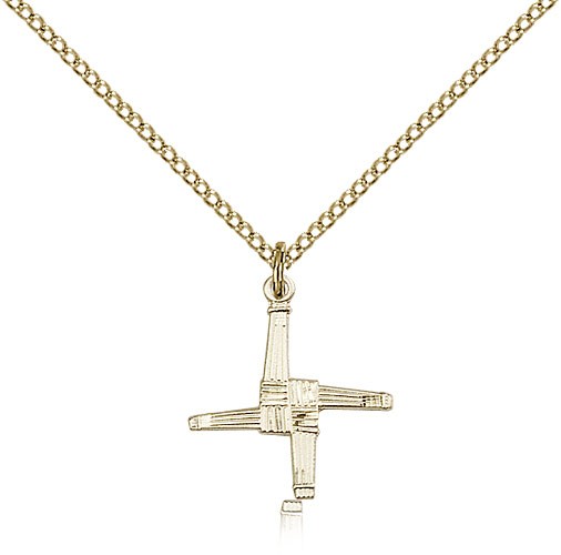 St. Brigid Cross Pendant, Gold Filled - Gold-tone