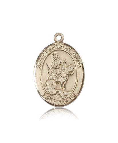 St. Martin of Tours Medal, 14 Karat Gold, Large - 14 KT Yellow Gold