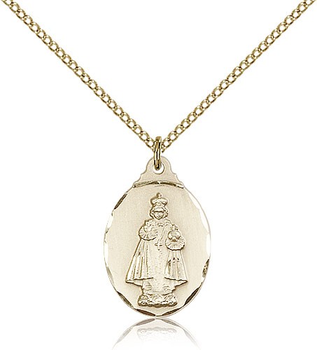 Infant of Prague Medal, Gold Filled - Gold-tone