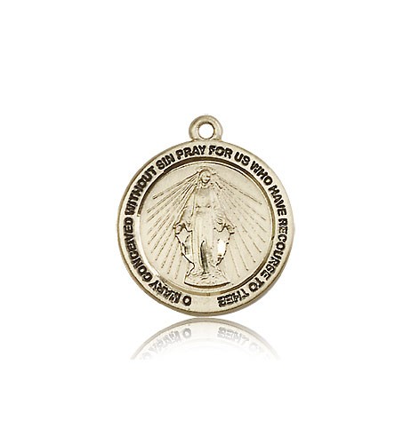 Miraculous Medal, 14 Karat Gold - 14 KT Yellow Gold