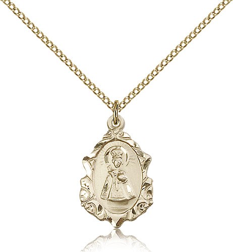 Infant of Prague Medal, Gold Filled - Gold-tone