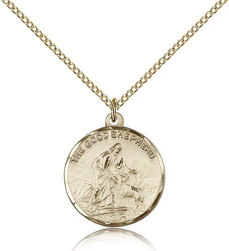 Good Shepherd Medal, Gold Filled - Gold-tone